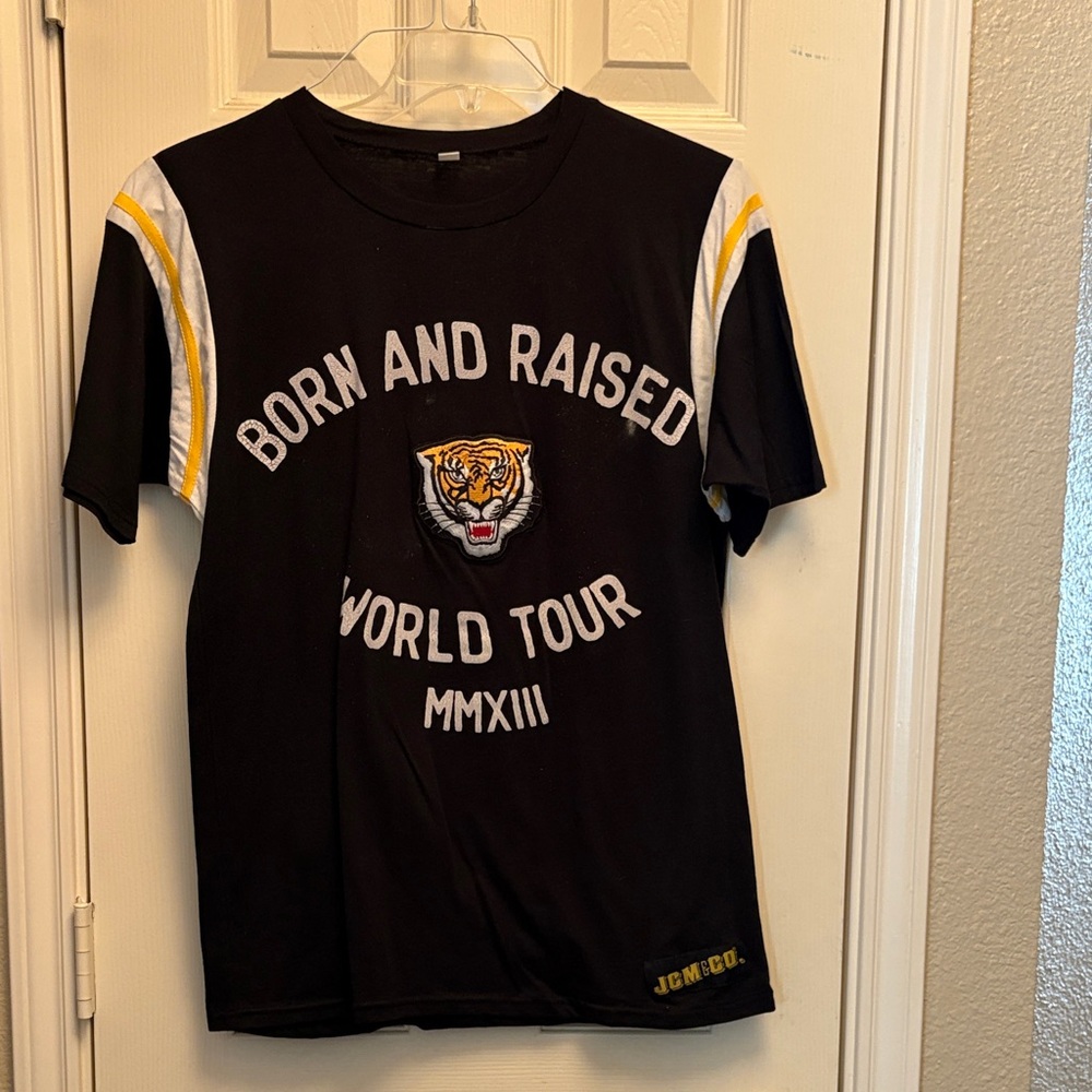 John Mayer Black Concert  T-Shirt with Tiger Print